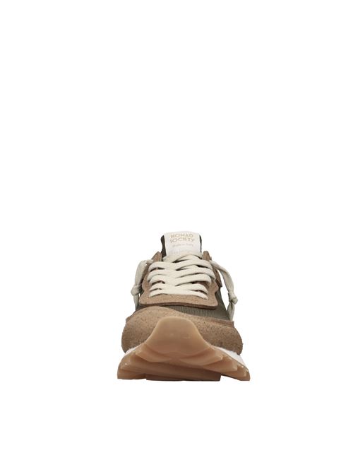 Faux suede and fabric sneakers NOMAD SOCIETY | VELOCE NA5MS100 150VERDE-MARRONE-BEIGE